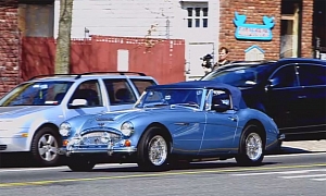 Oh Jerry... Ricky Gervais Rides in Austin Healey