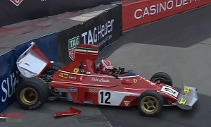 Oh No! Charles Leclerc Crashes Niki Lauda’s 1972 Ferrari F1 Car at Monaco Historic GP