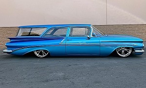 Oh-So-Blue 1959 Chevrolet Brookwood Is So Pointy It Should Come With a Warning