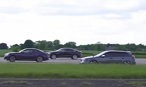 Old Audi RS3 Gets a Thorough Thrashing by New BMW M240i and Audi S3 in Drag Race