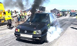 Old Diesel-Powered VW Golf Goes Drag Racing – You Can Smell This Picture, Can't You?