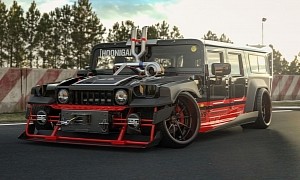 Old Hummer H1 Alpha Goes Insane, Starts Goofing Around as a Beastly Turbo Drifter