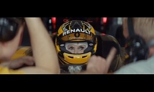 Old Lady Takes Up The Challenge To Drive A Renault Formula 1 Car