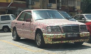 Old Mercedes E-Class Gets Covered in Wallpaper, Owner Says It's Cheaper this Way