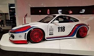 Old & New 997 Porsche 911 Slantnose Is a Martini Shot at SEMA