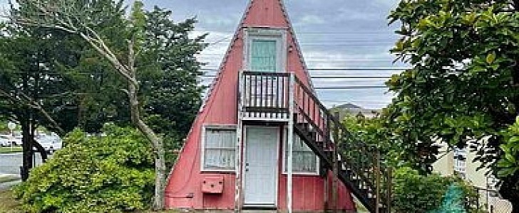 This A-frame tiny house in Wildwood, New Jersey, was saved from demolition