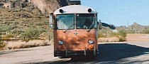 Old School Bus Becomes Dream Home on Wheels for Californian Couple