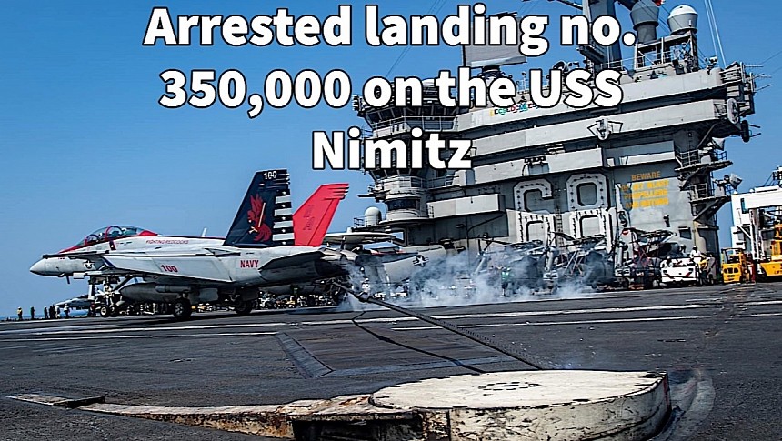 USS Nimitz arrested landing no. 350,000