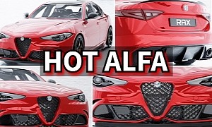 Oldie but Goldie Alfa Romeo Giulia Gets Dipped in Carbon Fiber for Sportier Looks