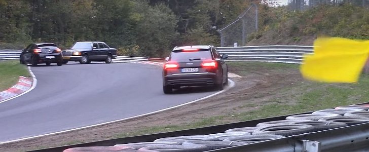 Retro Mercedes-Benz S-Class Nurburgring Near-Crash