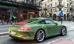 Olive Green 2018 Porsche 911 GT3 Touring Package Begs for a Getaway in Stockholm
