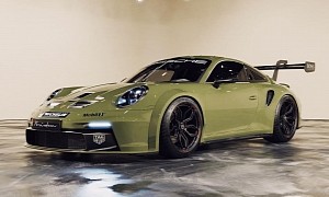 Olive Green Porsche 992 GT3 Cup on Forged Brixtons PF9-RS Feels So Amazingly Real