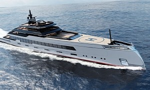 Omega 93 Proposes a Sleek and Fast Superyacht With an Elevating Deck