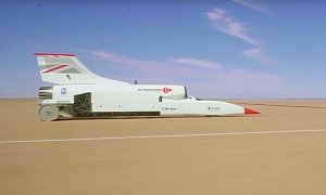 Bloodhound LSR On-Board Video Shows 628 MPH Desert Test Run