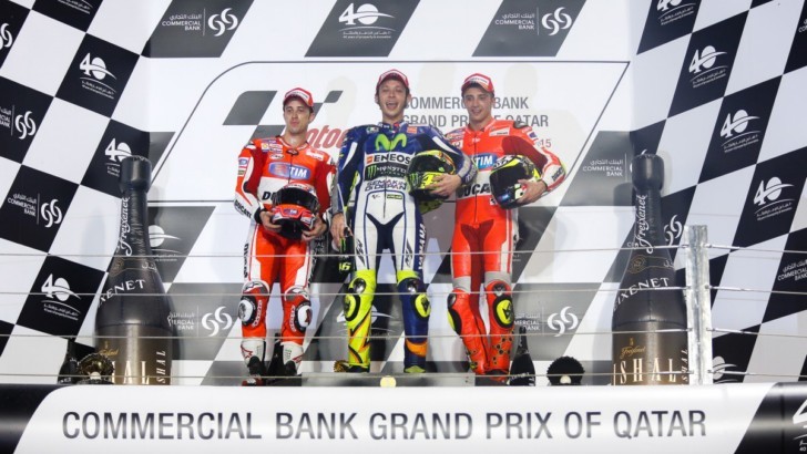 Qatar MotoGP podium, 2015
