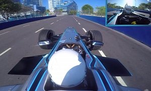 Onboard Footage of Famous Video Game Vlogger Ali-A Driving a Formula E Race Car
