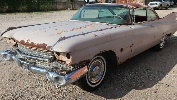 1959 Cadillac Coupe de Ville Wood Rose Metallic ebay sale 
