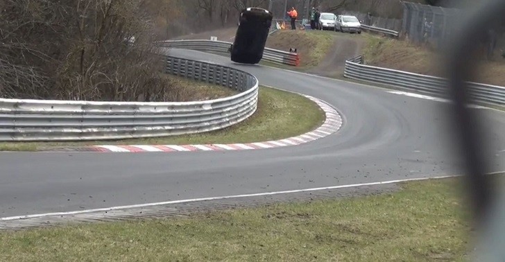 Nissan GT-R Flying into spectators at the Nurburgring