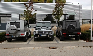 One G 65 AMG Sideckicked by Two G 63 AMGs