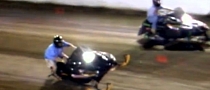 One Hard Snowmobile Drag Race Crash