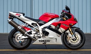 One-Mile 1999 Yamaha YZF-R1 Surfaces at Auction Bearing Upgraded Running Gear