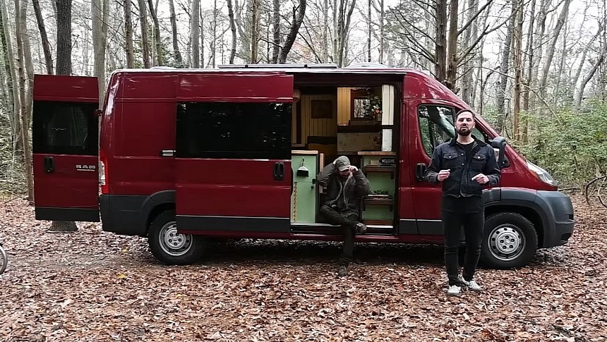 One-of-a-Kind Camper Van Boasts a Splendid European Cottage Design and a Rear Patio