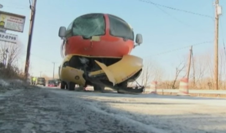 One Of The Oscar Mayer Wienermobile Cars Crashed