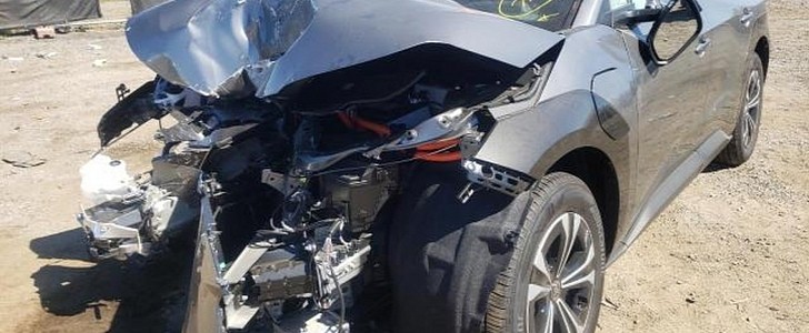 Crashed Toyota bZ4X listed on Copart