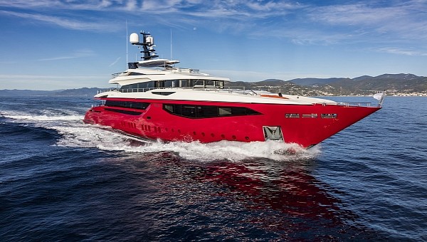 Ipanema is one of the world's largest yachts with a red hull