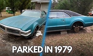 Only 10 Years on the Road: 1969 Oldsmobile Toronado Sitting on Blocks Is All Original