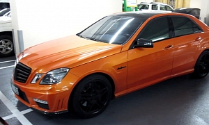 Orange Mercedes E63 AMG Spotted in Dubai