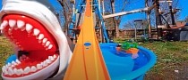 Ordinary Backyard Gets Converted Into a Crazy Hot Wheels Mega Track With Three Waterslides