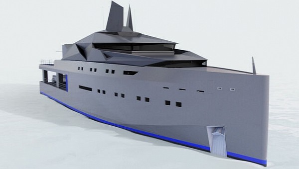 Origami superyacht support vessel concept