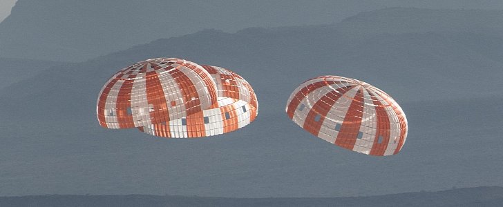 Orion capsule parachutes