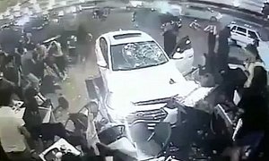 Out of Control Car Plows Into Busy Starbucks in Turkey