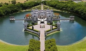 Outrageous Castle Is Its Own Artificial Island With Moat, a Boathouse and 6-Car Garage