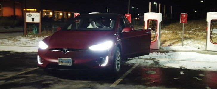 Tesla Model X at a Supercharger