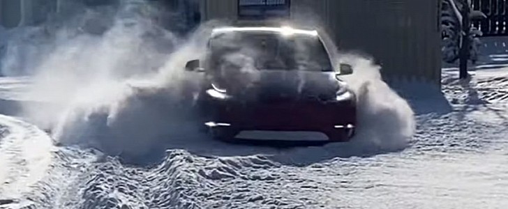 Tesla Model Y Neighborhood Snow Plow