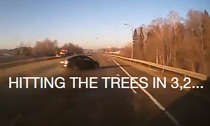Speeding Russian Driver Ends Up In the Ditch