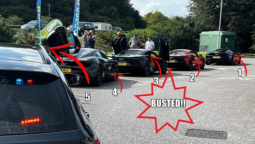 Five McLarens pulled over for speeding and reckless driving get roasted online by the police