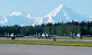 Pack of Winged A-10 Warthogs Spotted in Alaska Against Stunning Background