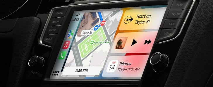 Apple Maps on the CarPlay dashboard