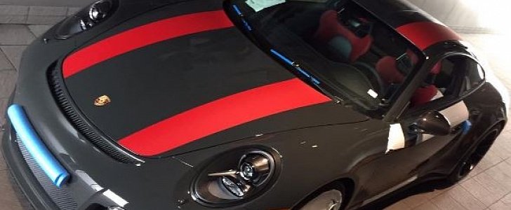Paint To Sample Slate Grey Porsche 911 R with Red Stripes