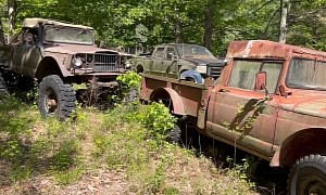 Pair of Ex-Military Jeep Gladiators Found in the Woods, One's a Monster Truck