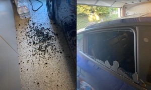 Tesla Model Y Window Shatters While Parked in Garage