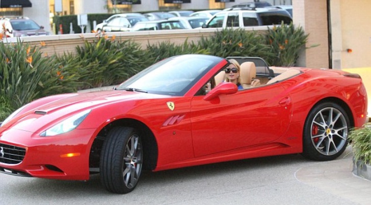 Paris Hilton and her Ferrari