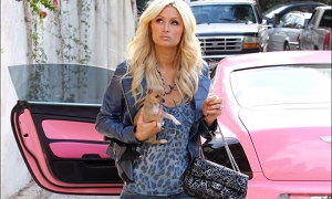 Paris Hilton. Pink Bentley. Again.