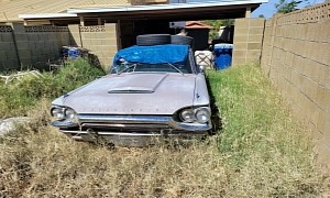 Parked and Forgotten 1964 Ford Thunderbird Is the Most Mysterious Yard Find in a Long Time