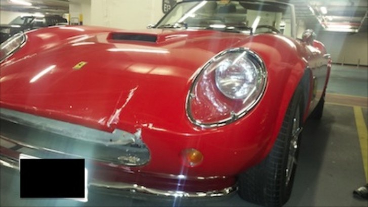 The owner found his Ferrari 250 GT California Spyder scratched 