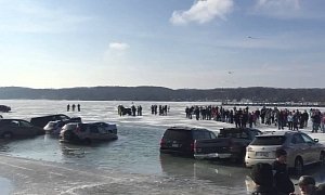 Parking Your Car on a Frozen Lake Is a Bad Idea, 15 Owners Find Out the Hard Way